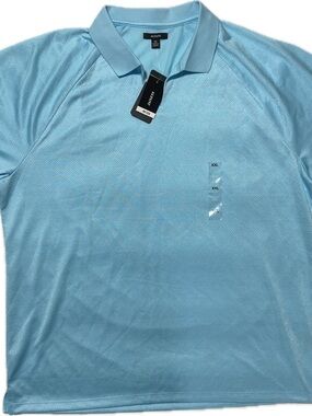 Alfani Men’s Light Blue Polo with Subtle Texture